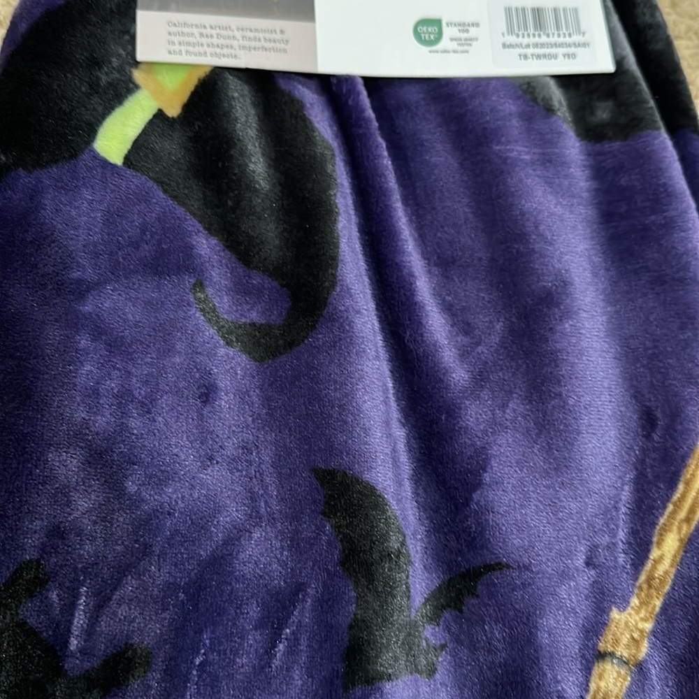 NWT Rae Dunn Halloween Toil and Trouble plush throw - Picture 2 of 4